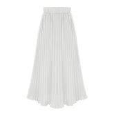 Casual Solid Color All-Matching Waist Chiffon Skirt A- line Skirt Pleated Skirt