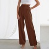 Office Casual Pants Work Pant High Waist Wide Leg Pants Draping Pleated
