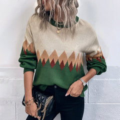 Christmas Knitwear Retro Diamond Lattice Sweater