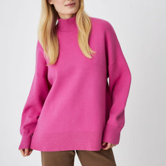 Long Sleeve Russian Half High Collar Sweater Loose