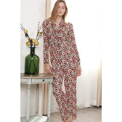 Pyjama Cardigan Manches Longues Pantalon Homewear Costume Pyjama