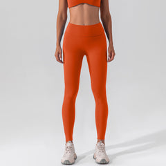 High Waist Stretch Brushed Nude Feel Yoga Pants Hip Lift Belly Shaping Slim Fit Fitness Pants Training Running Workout Pants