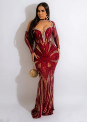 Robe à paillettes à col en V et dos nu, coupe ajustée, pour soirée d'hôte