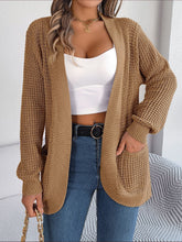 Lässiger Strickpullover mit langen Ärmeln und Tasche