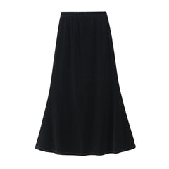 Gold Velvet Skirt Mid Length High Waist Slimming Fishtail Skirt Velvet Skirt