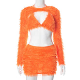 Feder Set Rock Engen Kiefer Nadel Langarm Hüfte Drei Picec Rock Sets