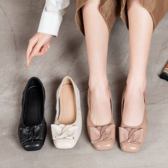 Escarpins à enfiler pour femme, véritables chaussures à semelle souple