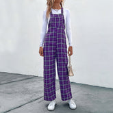 Freizeithose Plaid Spaghettiträger Jumpsuit