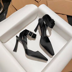 Escarpins à talons aiguilles hauts et bas pour femmes, brides fermées et creuses