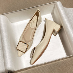 Women's Chunky Spring Slip-on Low-cut Heels