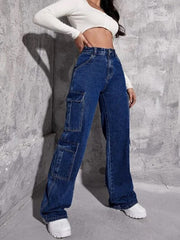 Wind Workwear Jeanshose mit Balgtaschen und mehreren Taschen, gerades Bein