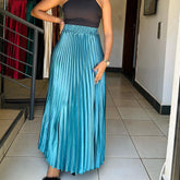 High Waist Elegantable Large Swing A Line Skirt Pleated Skirt