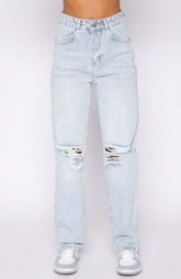 Street Hipster Ordinary Washed Einfarbige Jeanshose mit geradem Bein