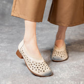 Chunky Hollow Beef Tendon Soft Bottom Heels
