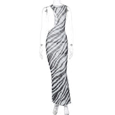 Mesh See through Cool Sleeveless Slim Dress