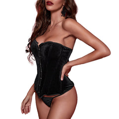 Halloween Themed Body Shaping Top Belly Waist Shaping Textured Velvet Corset Court Corset