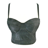 Super Tube Top Underwear-Free Shaping Wrapped Chest Gold Powder Short Colorful Strap Flash Disco Top Boning Corset Boning Corset