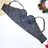 Rhinestone Tube Top Colorful Gem Chest Wrap