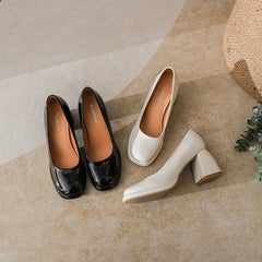 Damen Jane Shallow Mouth Klassische hohe runde Absätze