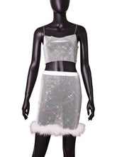 Fishnet Rhinestone Skirt Set