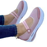 Chaussures compensées noires de couleur unie en textile