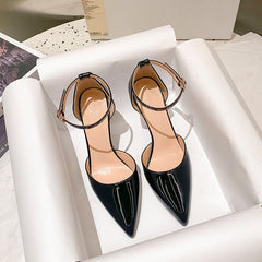 Escarpins à talons aiguilles et bout pointu pour femme, fermés et creux