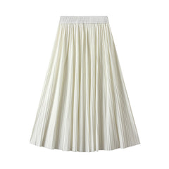 Draping Effect Pleated Skirt Skirt High Grade Mid Length A line Skirt