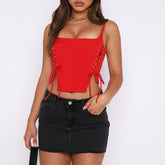 Corset désossé caraco irrégulier asymétrique dos nu court slim gilet