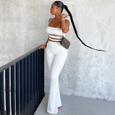 Einfarbige Cut-Out-Sling-Weste mit Hose, lässiger, körperbetonter Anzug