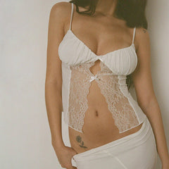 Spitzennähte Kleine Strickjacke Camisole Top Weste