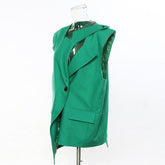 Manteau gilet asymétrique irrégulier avec personnalité