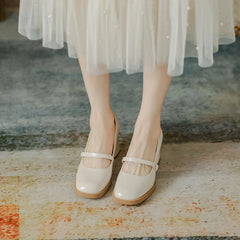 Women's Retro Pumps British Mary Jane Head