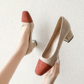 Chaussures basses à bout rond et épaisses pour femmes