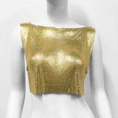 Metal Sequ Top Vest Music Festival Party Sweet Spicy Vest