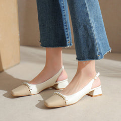 Damen Sandalen mit geschlossener Zehenpartie, Vordertasche und leerer Farbe auf der Rückseite