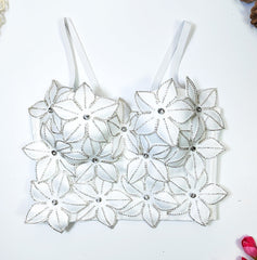 Three Dimensional Floral Diamond Body Shaping Tube Top Outer Wear Boning Corset Top Short Chanel Camisole