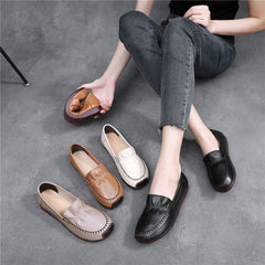 Women's Cowhide Comfortable Soft Bottom Mom Pumps Large