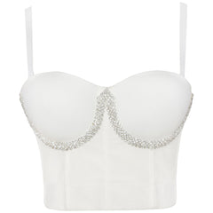 Soutien-gorge ajusté respirant avec losanges intégrés, vêtement d'extérieur enveloppé sur la poitrine, caraco français dos nu