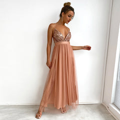 Robe camouflage en maille à paillettes contrastées