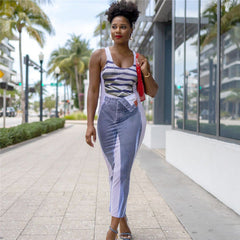 Sleeveless Digital Printed High Waist Slim Fit Maxi Dress
