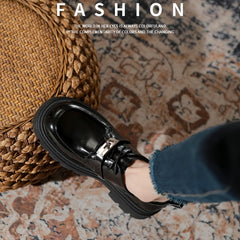 Escarpins à talons épais en dentelle style britannique pour femmes