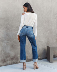 Urban Casual – Ausgewaschene Jeanshose mit geradem Bein