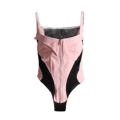 Tight Corset Sleeveless Strap Top Denim Jumpsuit