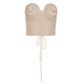 Trends Off Shoulder Slim Fit Backless Knitted All Matching Vest Set