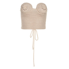 Trends Off Shoulder Slim Fit Backless Knitted All Matching Vest Set