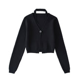 Kurze Halfter Strickweste Einfarbiger Strickpullover Strickpullover