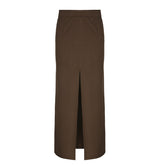 Solid Color One Piece Low Waist Slim Hip Hem Split Skirt