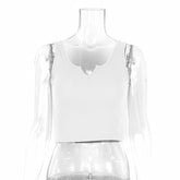 Camisole courte en maille rouge personnalisée à coupe ajustée