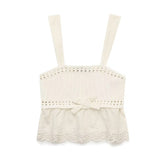 Bowknot Decoration Patchwork Knitting Top