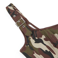 Camouflage-Tube-Top mit verstellbaren Schultergurten und Push-up-Oberteil